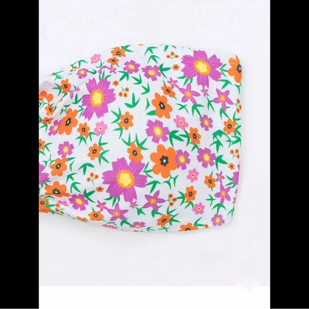 Multi-Colored, Floral, Bandeau, Bikini